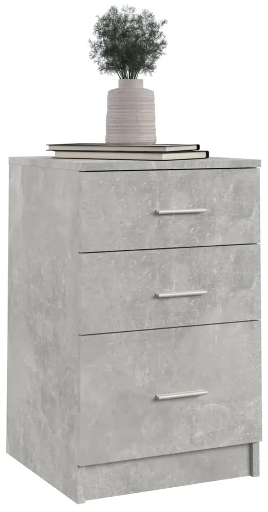 vidaXL Κομοδίνο Γκρι Σκυροδέματος 40 x 40 x 63 εκ. Επεξεργασμένο Ξύλο