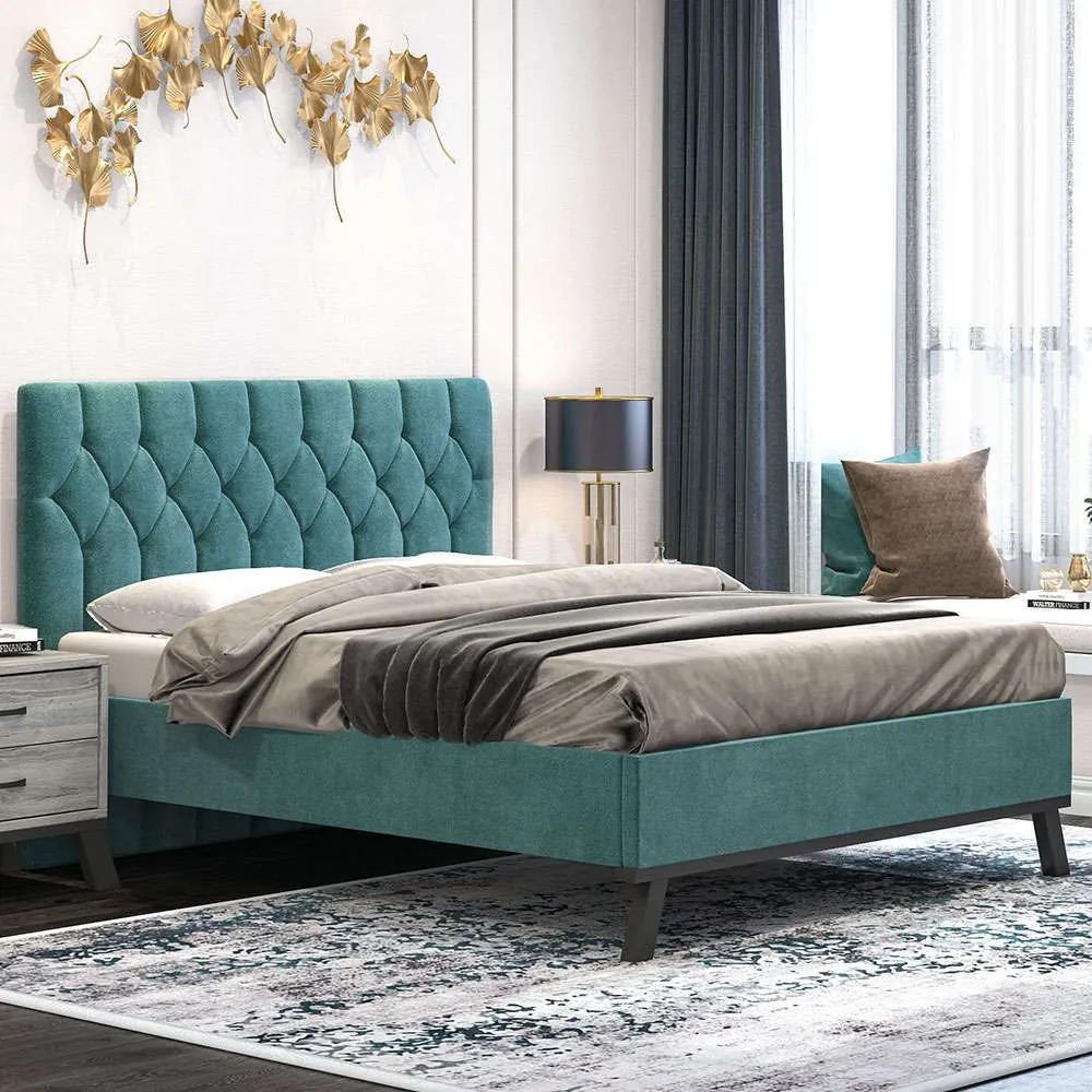 Κρεβάτι Nο78 160x200x111cm Blue-Ash Υπέρδιπλο