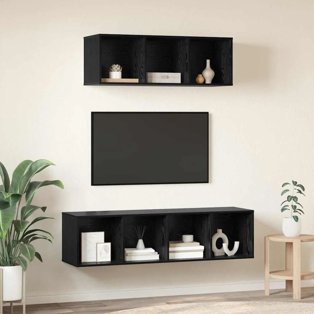 vidaXL Σετ Τηλεοπτικού Κάδου 2 pcs Μαύρη δρυς 37 x 37 x 142.5 εκ