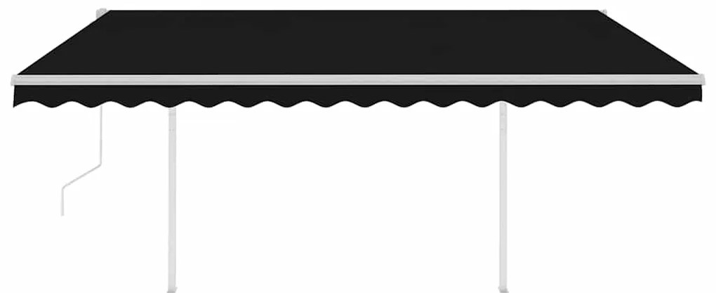 vidaXL Τέντα Συρόμενη Αυτόματη με Στύλους Ανθρακί 4,5 x 3 μ.