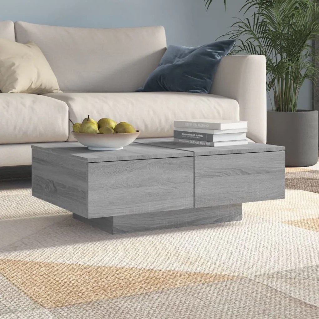 vidaXL Τραπεζάκι Σαλονιού Γκρι Sonoma 90x60x31 εκ. Επεξεργασμένο Ξύλο