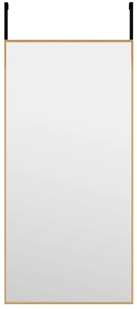 vidaXL Καθρέπτης Πόρτας Χρυσός 30 x 60 εκ. από Γυαλί και Αλουμίνιο