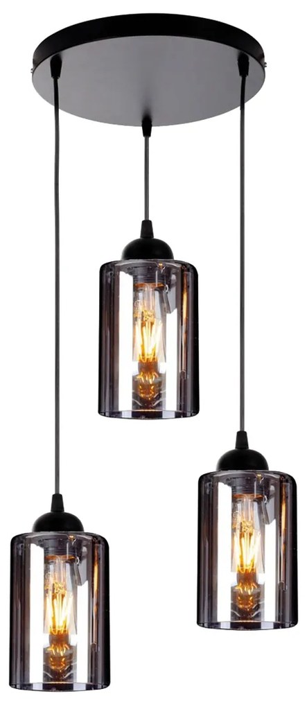 Φωτιστικό Οροφής Τρίφωτο Homelighting Smog 77-8202 White/Black