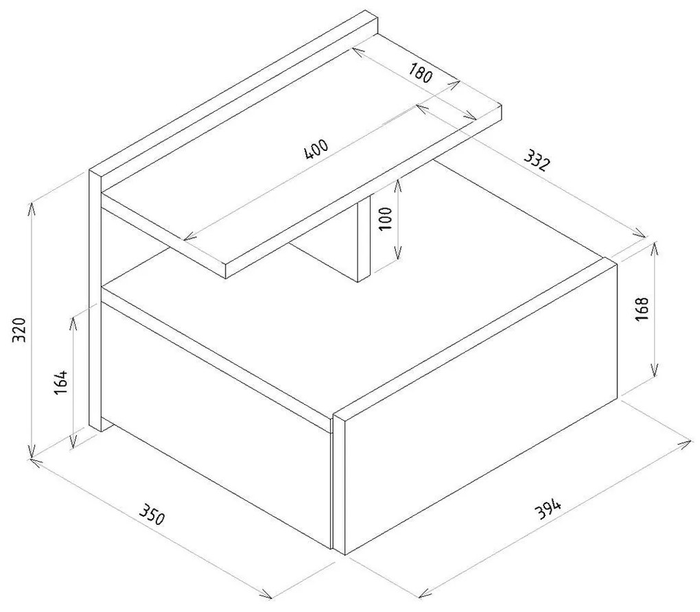 Κομοδίνο AREND Φυσικό Μοριοσανίδα/Μελαμίνη 40x35x32cm - 14410304 - 14410304