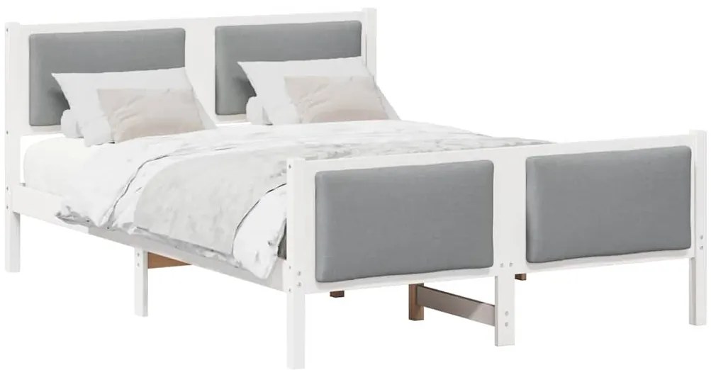 vidaXL Σκελετός Κρεβατιού με κεφαλάρι Ανοιχτό γκρι 160 x 200 cm ύφασμα