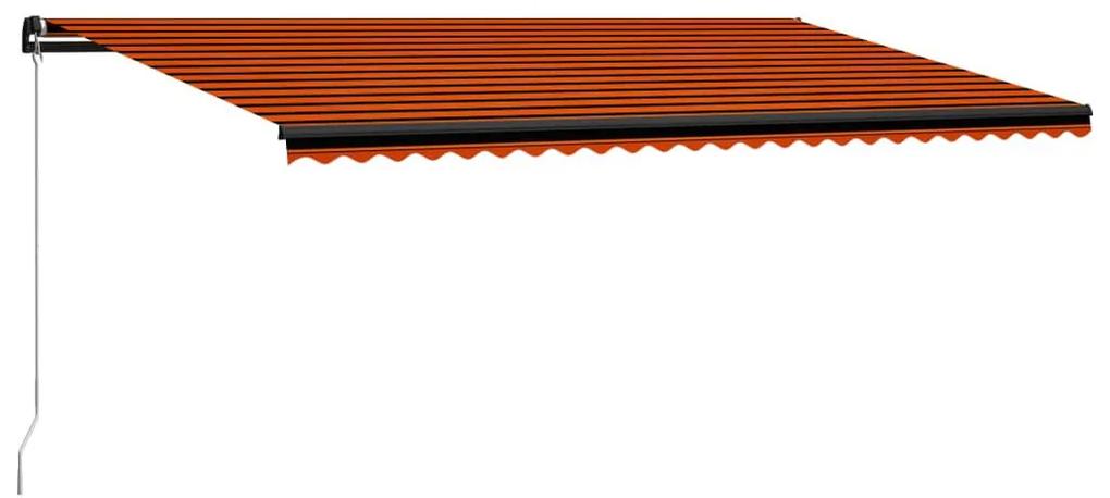 Τέντα Συρόμενη Χειροκίνητη Πορτοκαλί / Καφέ 600 x 300 εκ. - Πολύχρωμο