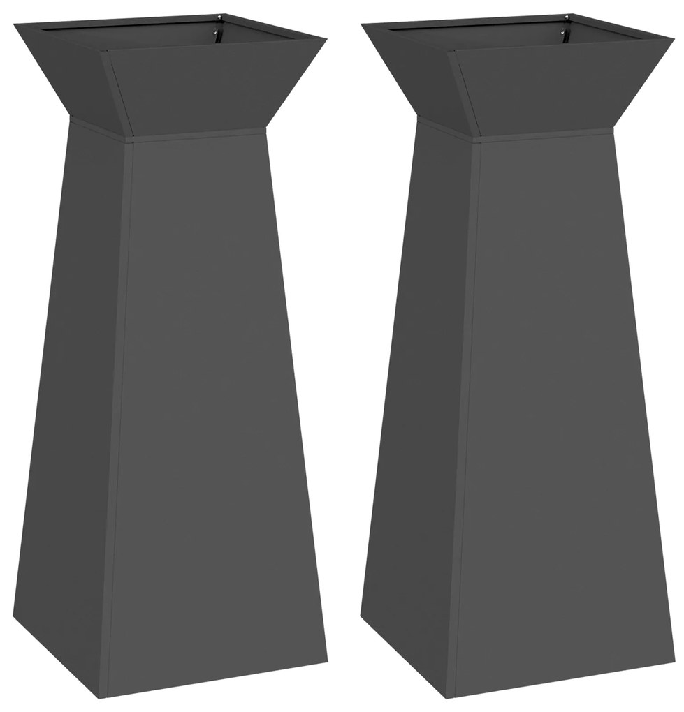 vidaXL Βάση Φυτών Μαύρη Μέταλλο 40 x 40 x 101 εκ Γλάστρες Βάση Φυτών