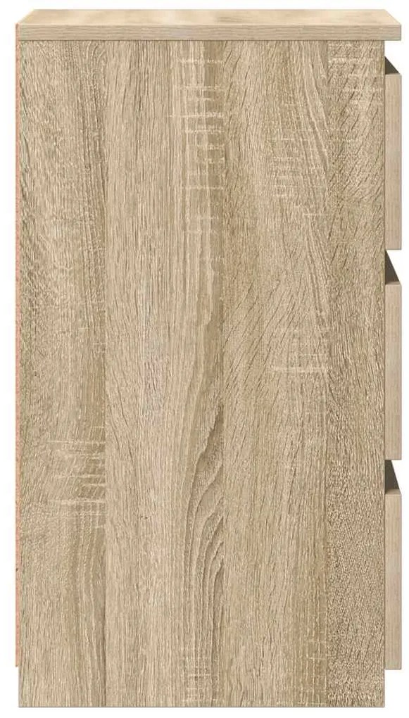 vidaXL Κομοδίνα 2 τεμ. Sonoma Δρυς 40 x 35 x 62,5 εκ. από Επεξ. Ξύλο