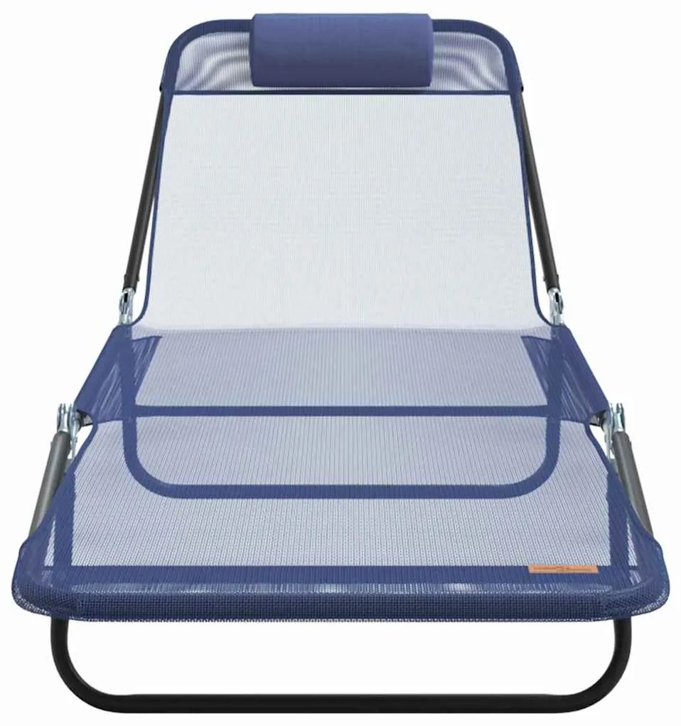 vidaXL Πτυσσόμενη ξαπλώστρα Σκούρο μπλε 182 x 55 x 85,5 εκ Textilene