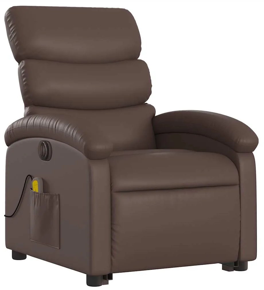 vidaXL Πολυθρόνα Μασάζ Ηλεκ Ανακλινόμενη με Ανύψωση Συνθετικό Δέρμα