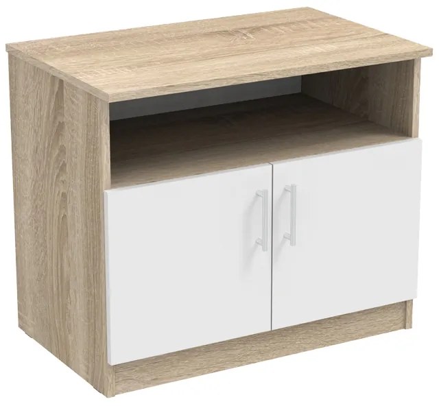 Ντουλάπι χαμηλό Galdow σε sonoma-λευκή απόχρωση 80x45x60εκ Υλικό: CHIPBOARD 361-000039
