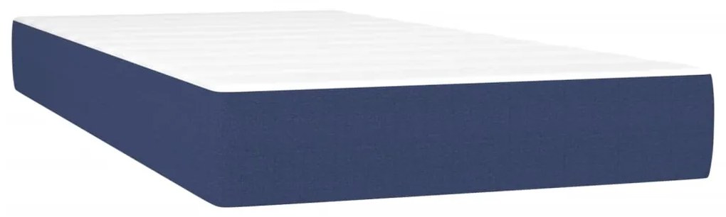 Κρεβάτι Boxspring με Στρώμα Μπλε 120x190 εκ. Υφασμάτινο 3270347