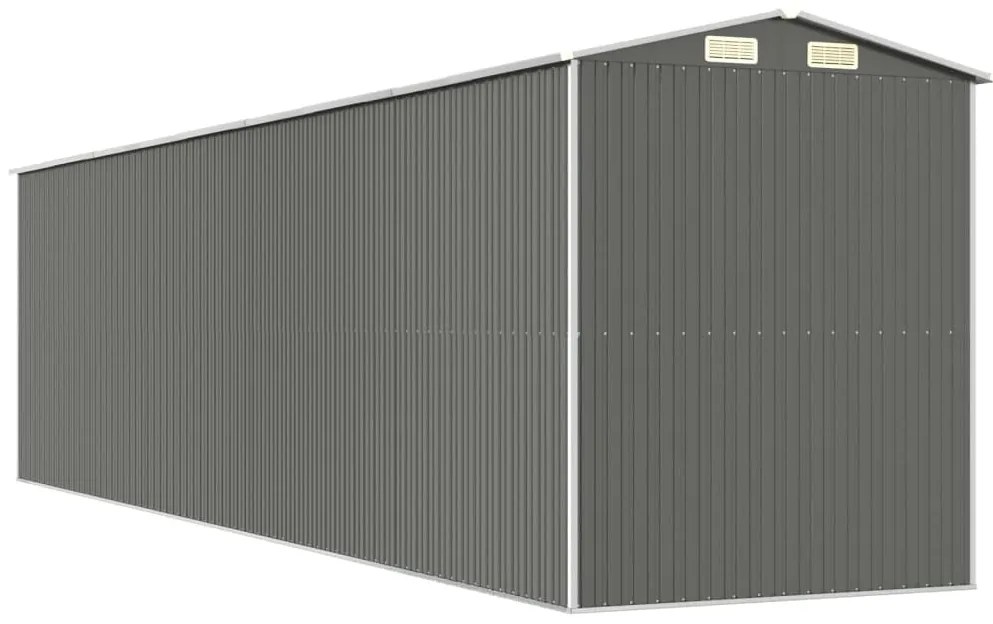 vidaXL Αποθήκη Κήπου Ανοιχτό γκρι 192x772x223 εκ. Γαλβανισμένο Ατσάλι
