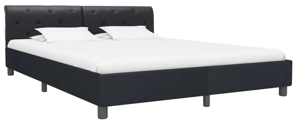 vidaXL Πλαίσιο Κρεβατιού Μαύρο 180 x 200 εκ. από Συνθετικό Δέρμα