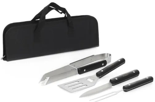 Σετ Barbeque Μεταλλικό-Ξύλινο Σε Θήκη Μαύρη 37x13εκ. Easy Grill Homla 240853