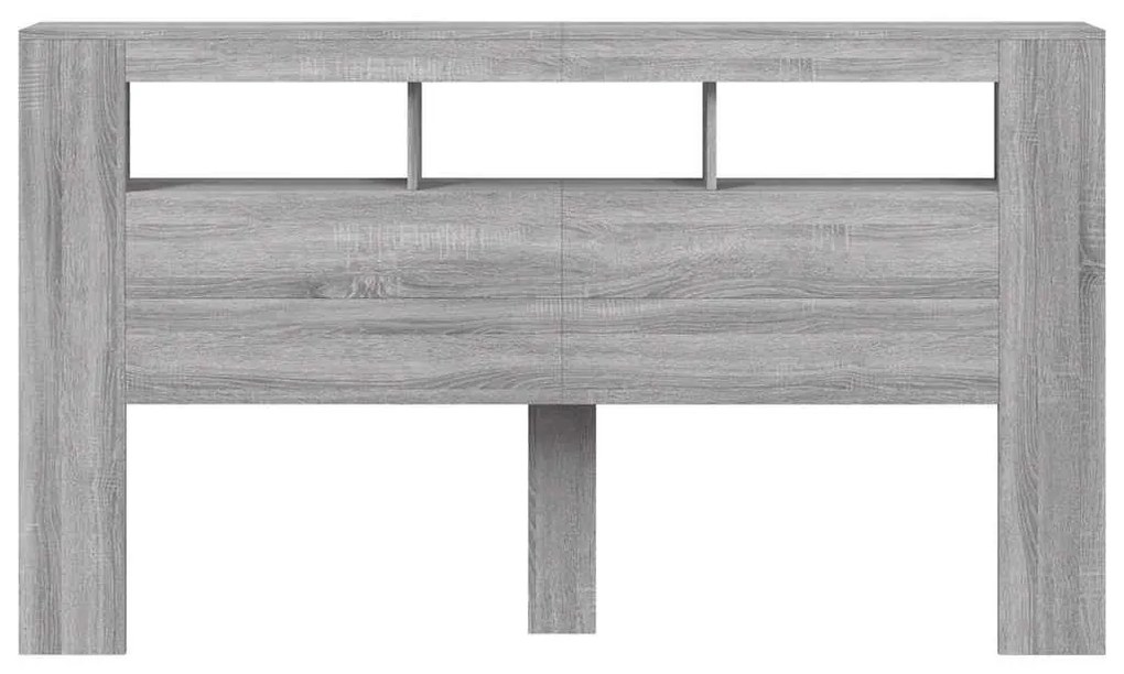 vidaXL Κεφαλάρι Κρεβατιού με LED Γκρι Sonoma 180x18,5x103,5 εκ