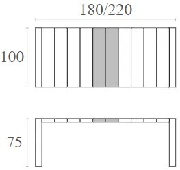 ΕΠΕΚΤ.ΤΡΑΠΕΖΙ ΠΟΛ/ΝΙΟΥ VEGAS 100X180/220εκ. BLACK