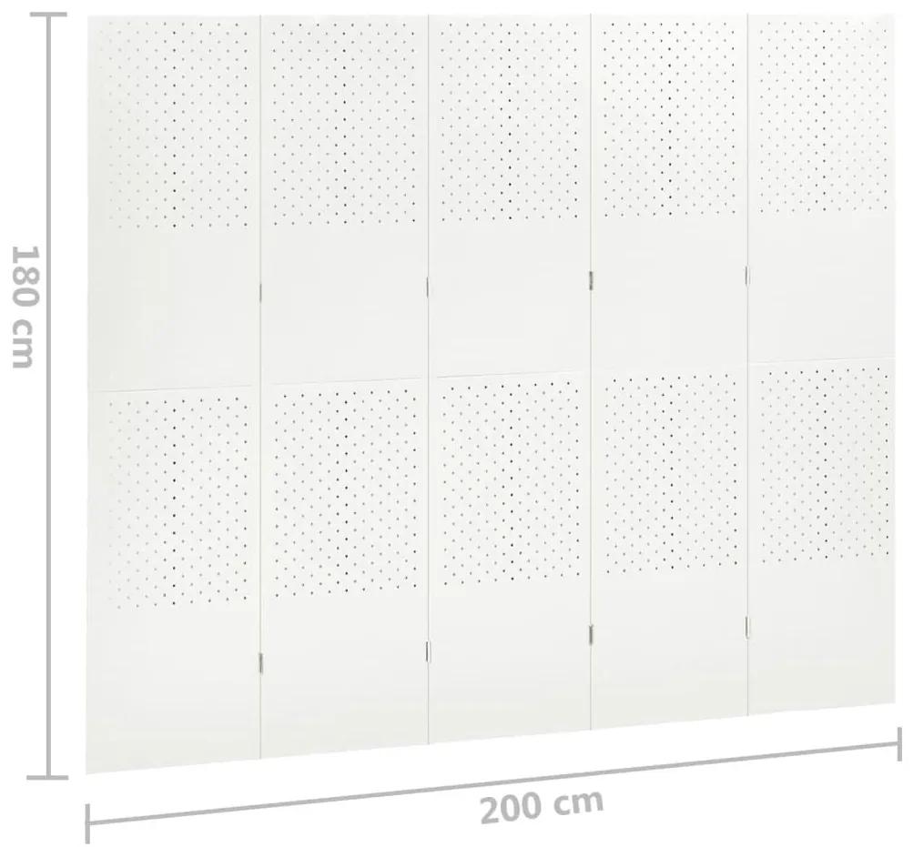 Διαχωριστικά Δωματίου 2 τεμ με 5 Πάνελ Λευκά 200x180εκ.  Ατσάλι - Λευκό
