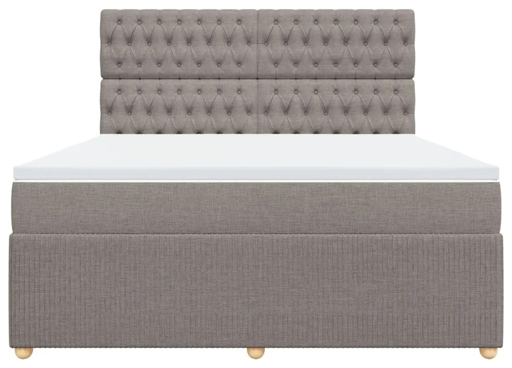 vidaXL Κρεβάτι Boxspring με Στρώμα Taupe 180x200 εκ. Υφασμάτινο