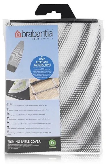Κάλυμμα τραπεζιού σιδερώματος Brabantia D 90300168, 135x45 cm, 2 mm, Ανθεκτική στη θερμότητα ζώνη σιδερώματος, Σκούρο γκρι/λευκό