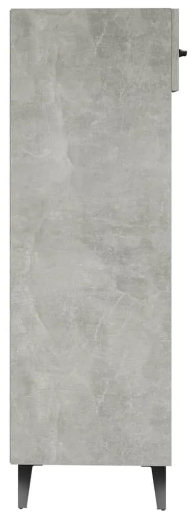 Παπουτσοθήκη Γκρι Σκυροδέματος 30x35x105 εκ. Επεξεργασμένο Ξύλο - Γκρι