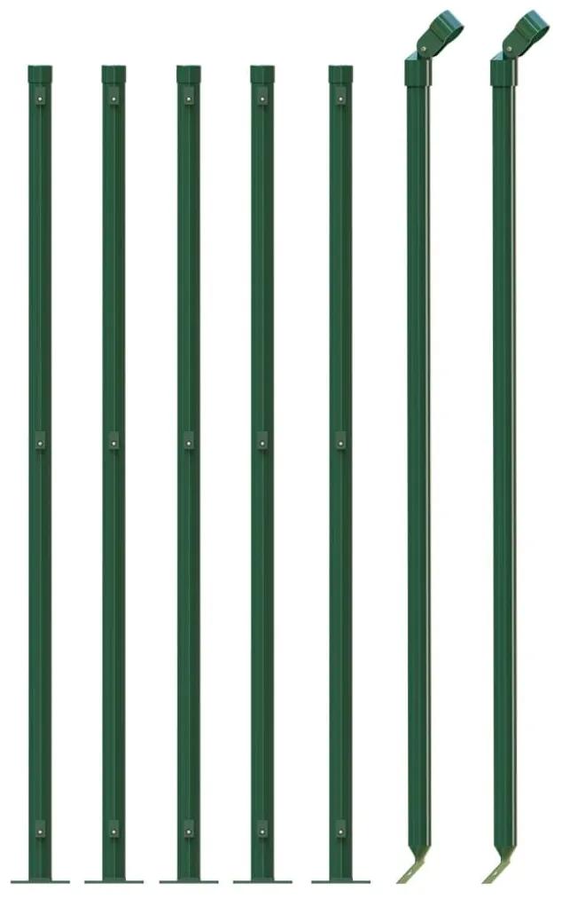 Συρματόπλεγμα Περίφραξης Πράσινο 1,1x10 μ. με Βάσεις Φλάντζα - Πράσινο