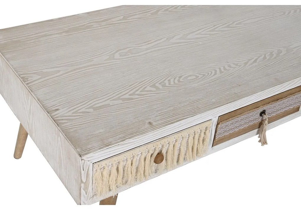 Τραπεζάκι Καφέ DKD Home Decor Έλατο βαμβάκι (110 x 60 x 50 cm)