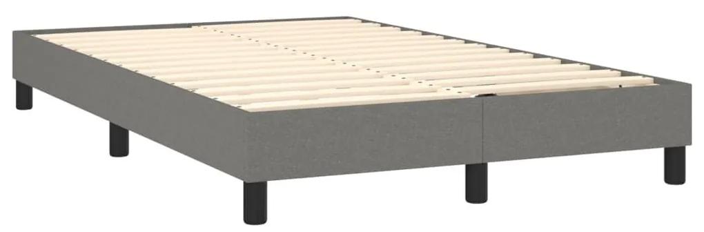 Κρεβάτι Boxspring με Στρώμα Σκούρο Γκρι 120x200 εκ. Υφασμάτινο - Γκρι