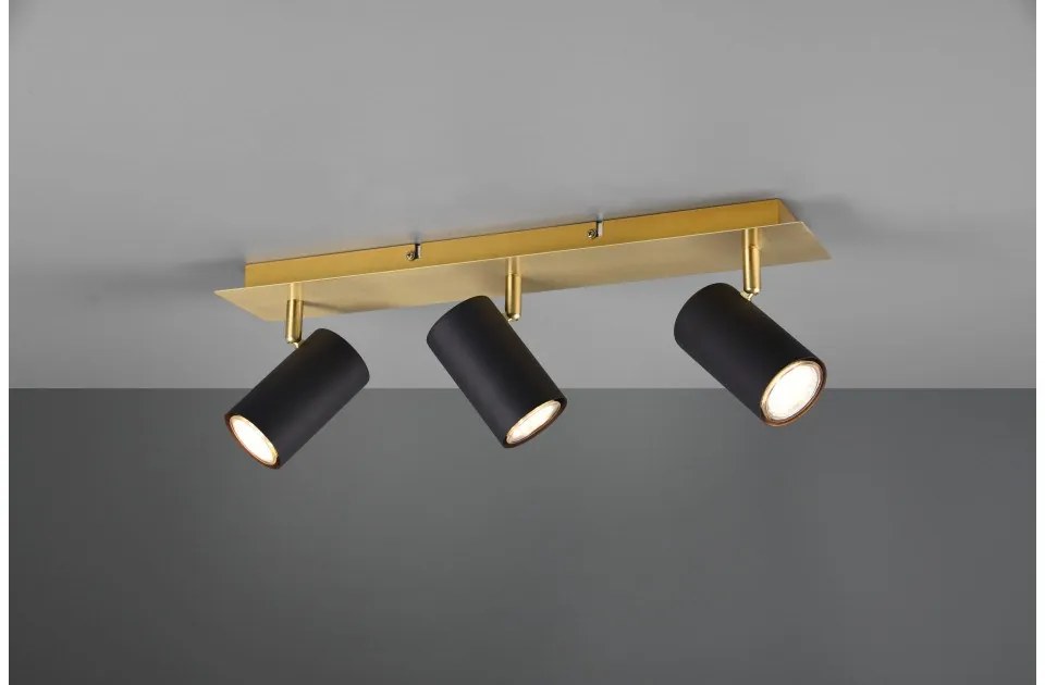 Σποτ Φωτιστικό Οροφής 3xGU10 Τριπλό Κινητό Marley Trio Lighting-802400380-Μαύρο-Χρυσό 802400380