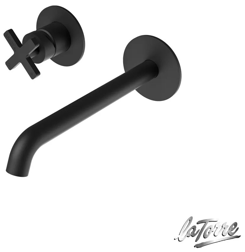 Μπαταρία Νιπτήρα Τοίχου Εlle Cross La Torre Black Matt 38032-400