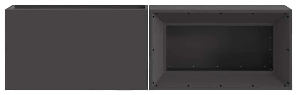 vidaXL Μαντεμένια Φωτιά με Αποθήκη Ξύλων Μαύρη 160x45x35 εκ. Ατσάλι