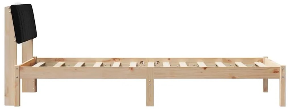 vidaXL Σκελετός Κρεβατιού Καφέ και μαύρο 90 x 190 cm Μασίφ ξύλο πεύκου