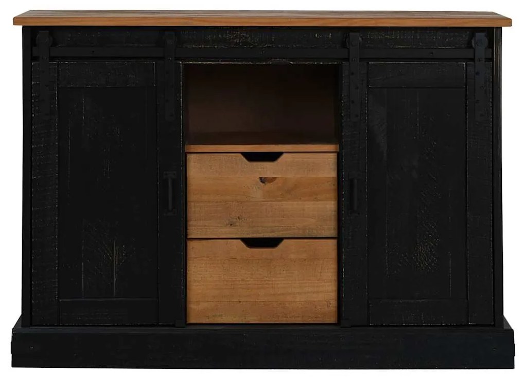 SIDEBOARD HALDEN 2 ΣΥΡΟΜΕΝΕΣ ΠΟΡΤΕΣ ΜΑΥΡΟ 112X40X80 CM 4018432