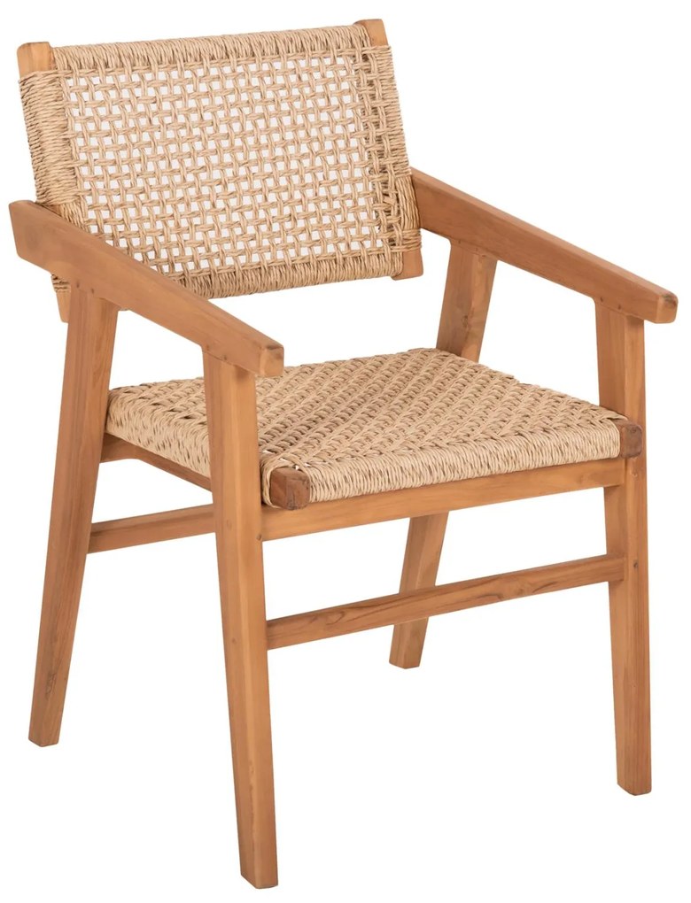 Πολυθρόνα BJORN Μασίφ Ξύλο Teak Φυσικό και Σχοινί 54,5x61x85Yεκ. 54.5x61x85 εκ.