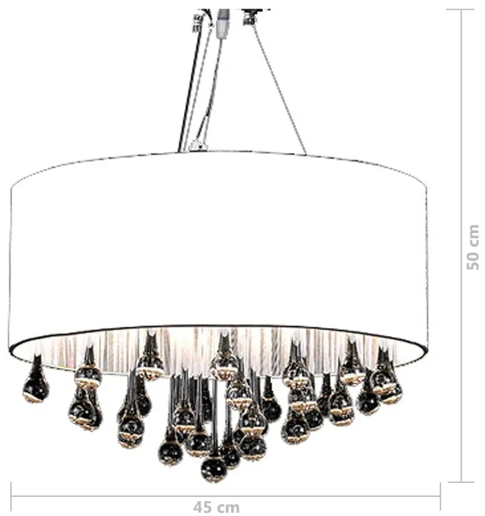 vidaXL Πολυέλαιος με 85 Κρύσταλλα Λευκός