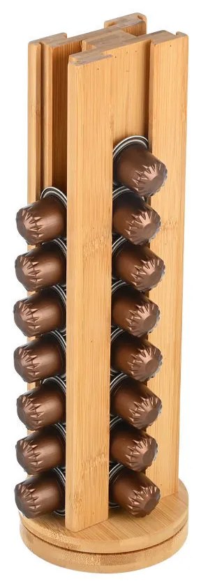 Βάση Περιστρεφόμενη Για Κάψουλες Καφέ Espresso Bamboo Essentials 11x11x34εκ. Estia 01-19877