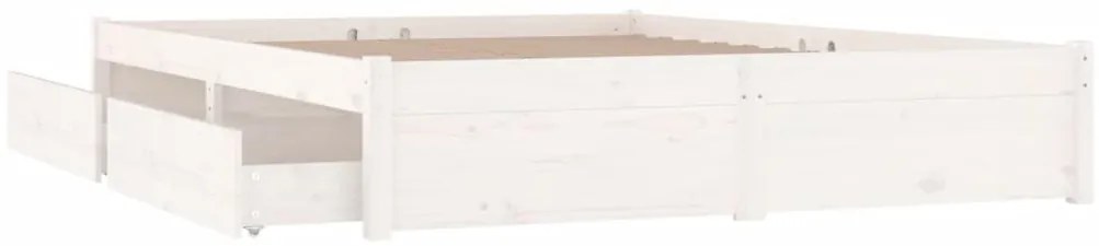 vidaXL Πλαίσιο Κρεβατιού με Συρτάρια Λευκό 140 x 200 εκ.