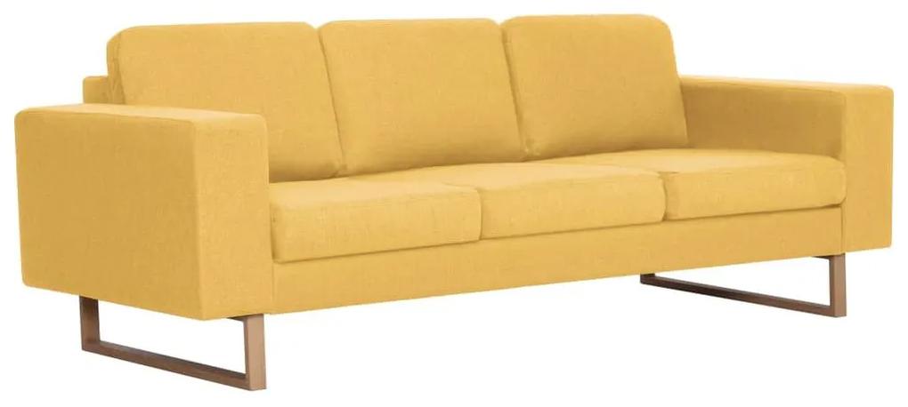 Καναπές Τριθέσιος Κίτρινος Υφασμάτινος - Κίτρινο