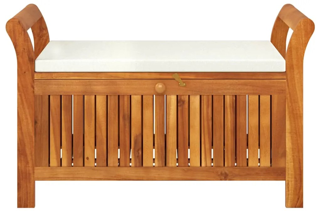 vidaXL Πάγκος Αποθήκευσης Κήπου 91 εκ. Μασίφ Ξύλο Ακακίας + Μαξιλάρι