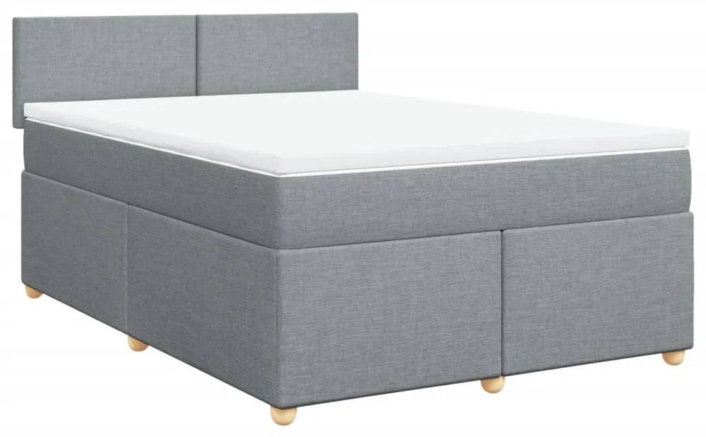 ΚΡΕΒΑΤΙ BOXSPRING ΜΕ ΣΤΡΩΜΑ ΑΝΟΙΧΤΟ ΓΚΡΙ 140X190 ΕΚ. ΥΦΑΣΜΑΤΙΝΟ 3288968