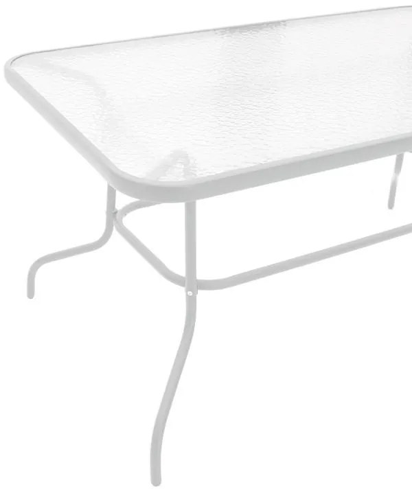 Τραπέζι Valor μέταλλο λευκό-γυαλί 140x80x70εκ 140x80x70 εκ.