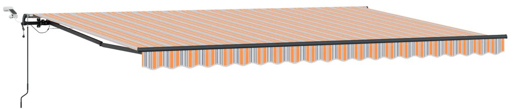 vidaXL Ανασυρόμενη Τέντα με LED Ριγέ 500x300 εκ.