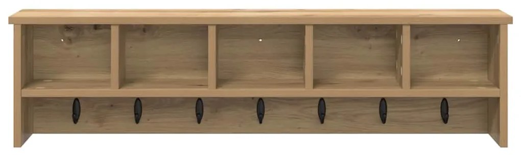 vidaXL Τοίχου Κρεμάστρα με ράφι artisan δρυς 100 x 16 x 26 εκ
