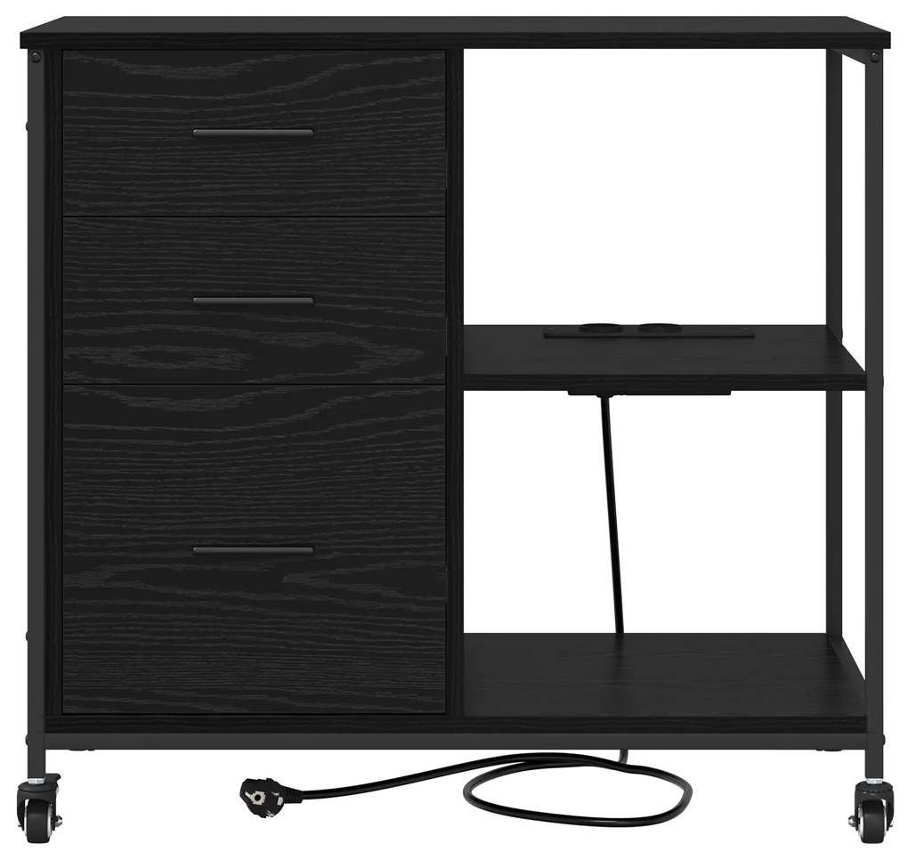 vidaXL Γραφείο Ντουλάπι Μαύρη δρυς 76 x 41 x 72 cm Επεξεργασμένο ξύλο
