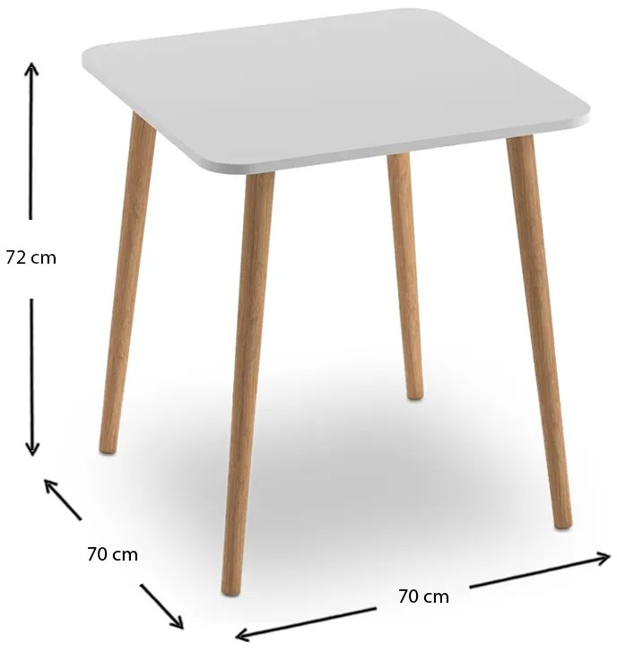 Τραπέζι Kare Megapap από μελαμίνη χρώμα λευκό 70x70x72εκ. - GP022-0081,1 - GP022-0081,1