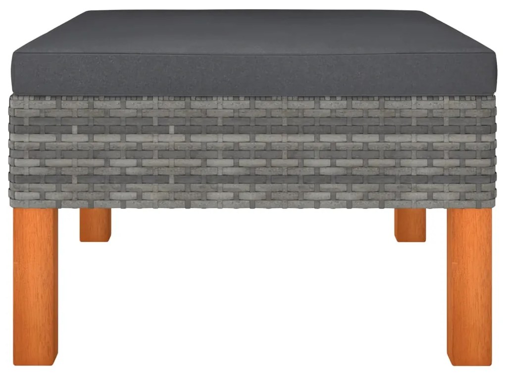 vidaXL Υποπόδιο από Συνθετικό Ρατάν / Μασίφ Ξύλο Ευκαλύπτου