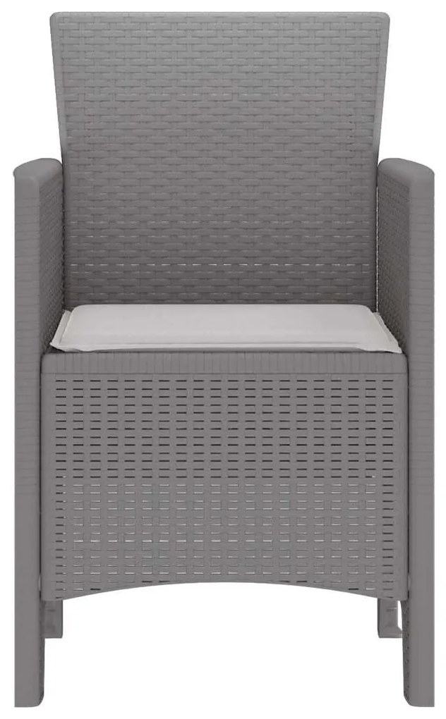 vidaXL Καρέκλα Κήπου 4 pcs Ανοιχτό γκρι 53 x 49 x 85 εκ. PP