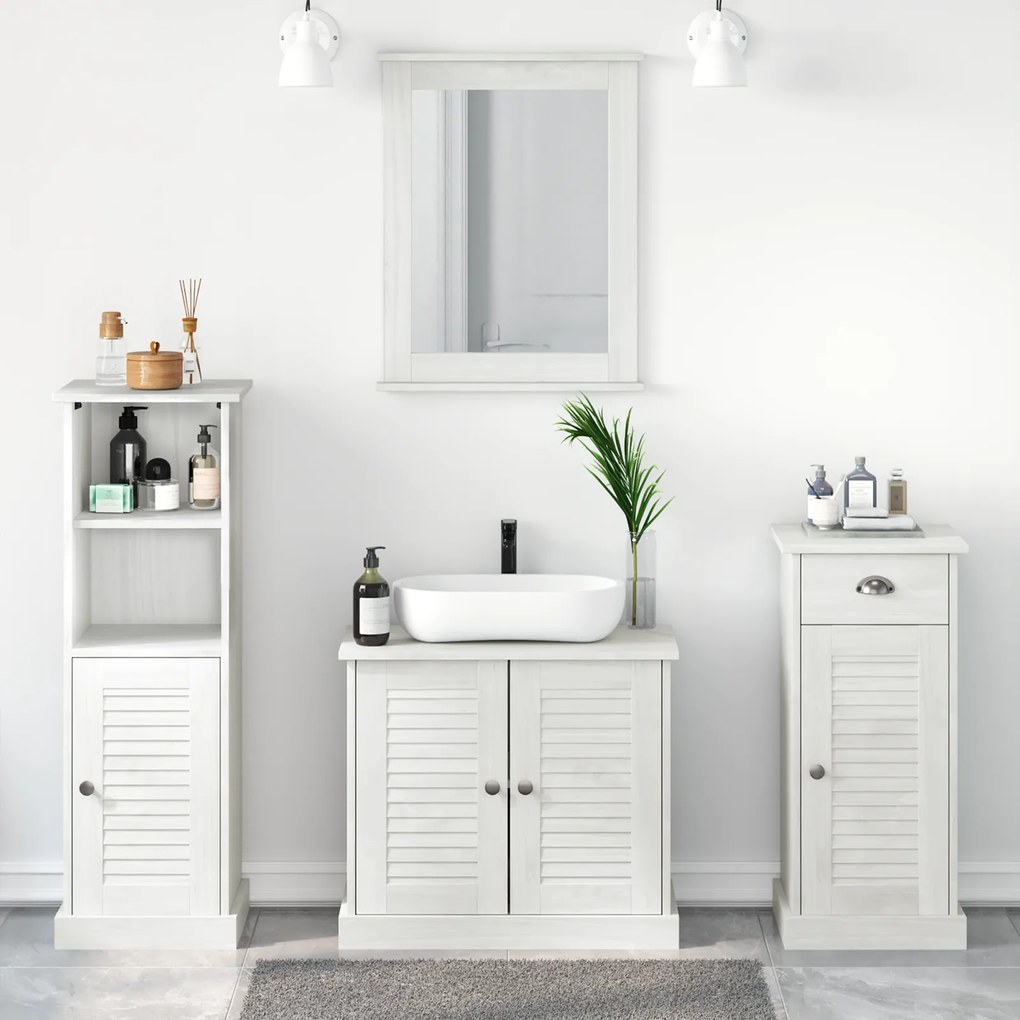 vidaXL Σετ Επίπλων Μπάνιου 3 pcs Λευκό αντικέ 37 x 34 x 110 εκ