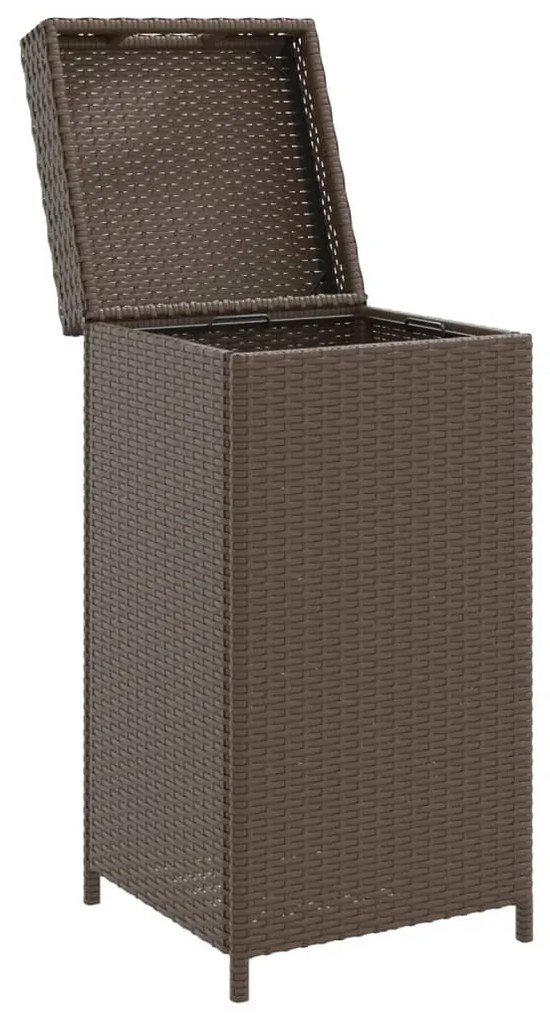 vidaXL Κάδος Απορριμάτων Καφέ 40 x 40 x 80 εκ. από Συνθετικό Ρατάν