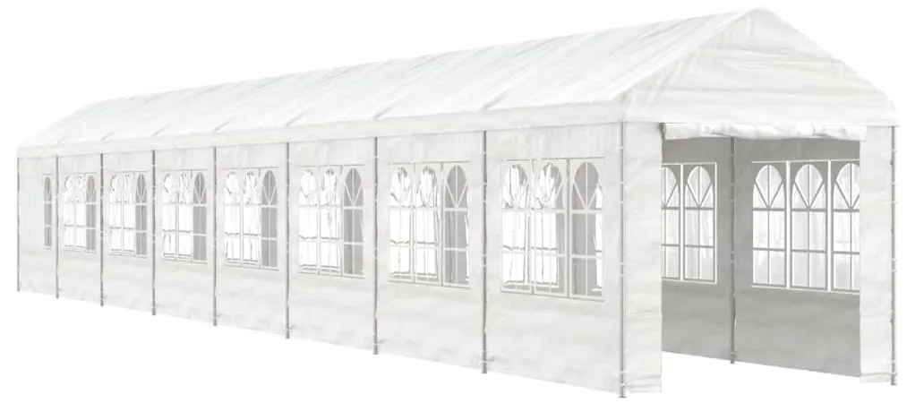 vidaXL Κιόσκι με Τέντα Λευκό 17,84 x 2,28 x 2,69 μ. από Πολυαιθυλένιο